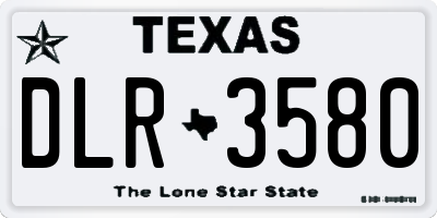 TX license plate DLR3580