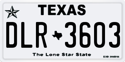 TX license plate DLR3603