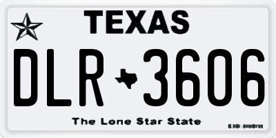 TX license plate DLR3606