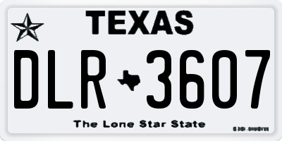 TX license plate DLR3607