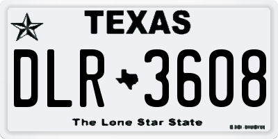 TX license plate DLR3608