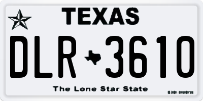 TX license plate DLR3610