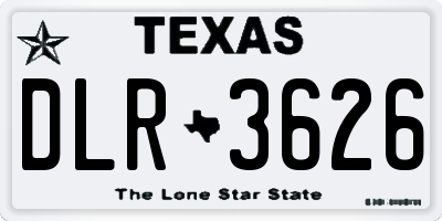 TX license plate DLR3626