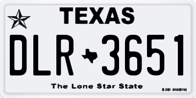 TX license plate DLR3651