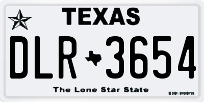 TX license plate DLR3654