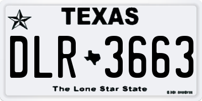 TX license plate DLR3663