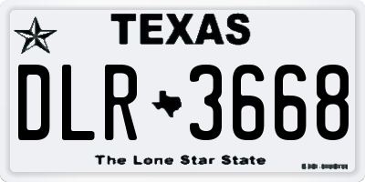 TX license plate DLR3668