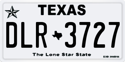 TX license plate DLR3727