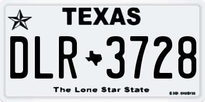 TX license plate DLR3728