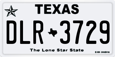 TX license plate DLR3729