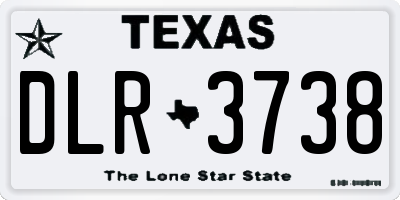 TX license plate DLR3738
