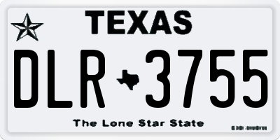 TX license plate DLR3755