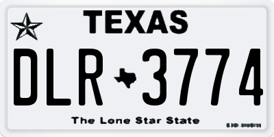 TX license plate DLR3774