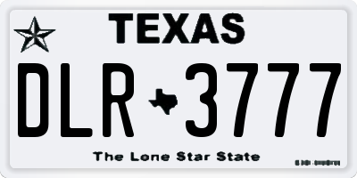 TX license plate DLR3777