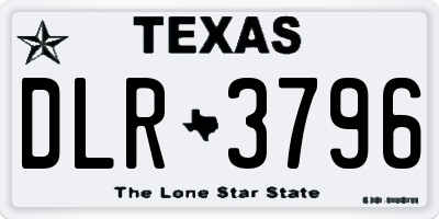 TX license plate DLR3796