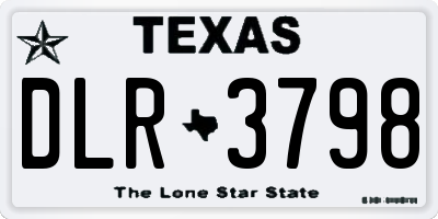 TX license plate DLR3798