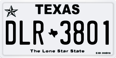 TX license plate DLR3801