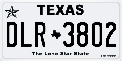 TX license plate DLR3802