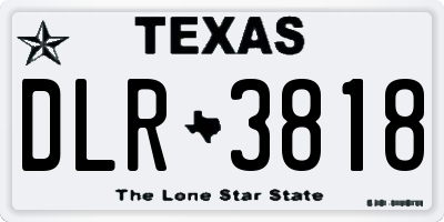TX license plate DLR3818