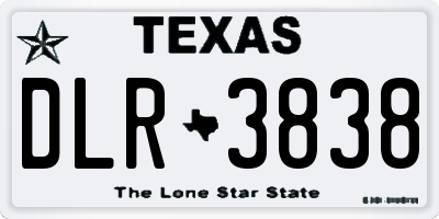 TX license plate DLR3838