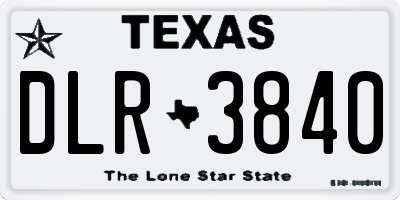 TX license plate DLR3840