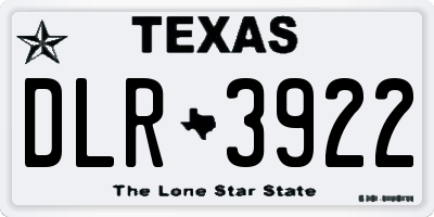 TX license plate DLR3922