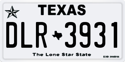 TX license plate DLR3931