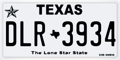 TX license plate DLR3934