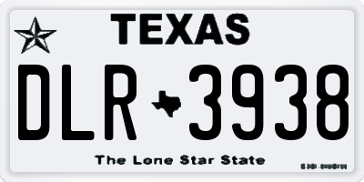 TX license plate DLR3938