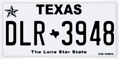 TX license plate DLR3948