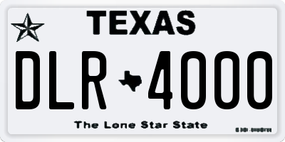 TX license plate DLR4000