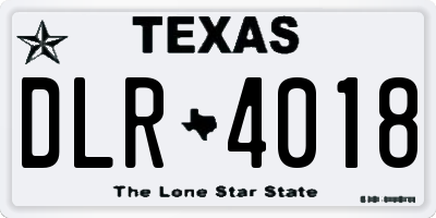 TX license plate DLR4018