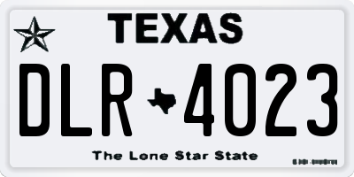 TX license plate DLR4023
