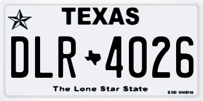 TX license plate DLR4026