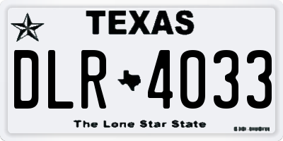 TX license plate DLR4033
