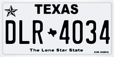 TX license plate DLR4034