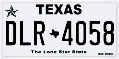 TX license plate DLR4058