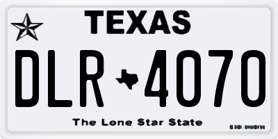 TX license plate DLR4070