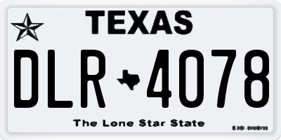 TX license plate DLR4078