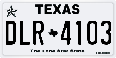 TX license plate DLR4103