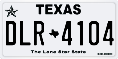 TX license plate DLR4104
