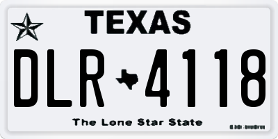 TX license plate DLR4118