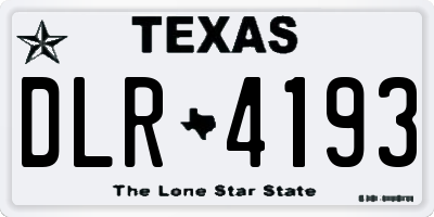 TX license plate DLR4193