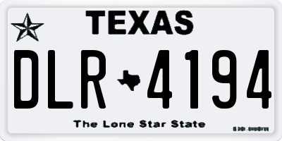 TX license plate DLR4194