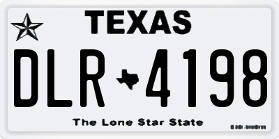 TX license plate DLR4198