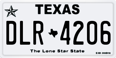 TX license plate DLR4206
