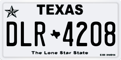 TX license plate DLR4208