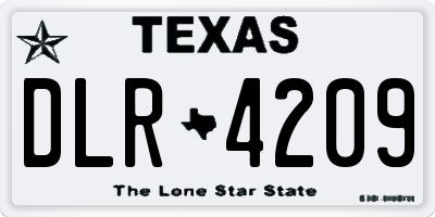 TX license plate DLR4209