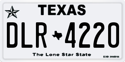 TX license plate DLR4220