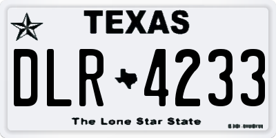 TX license plate DLR4233